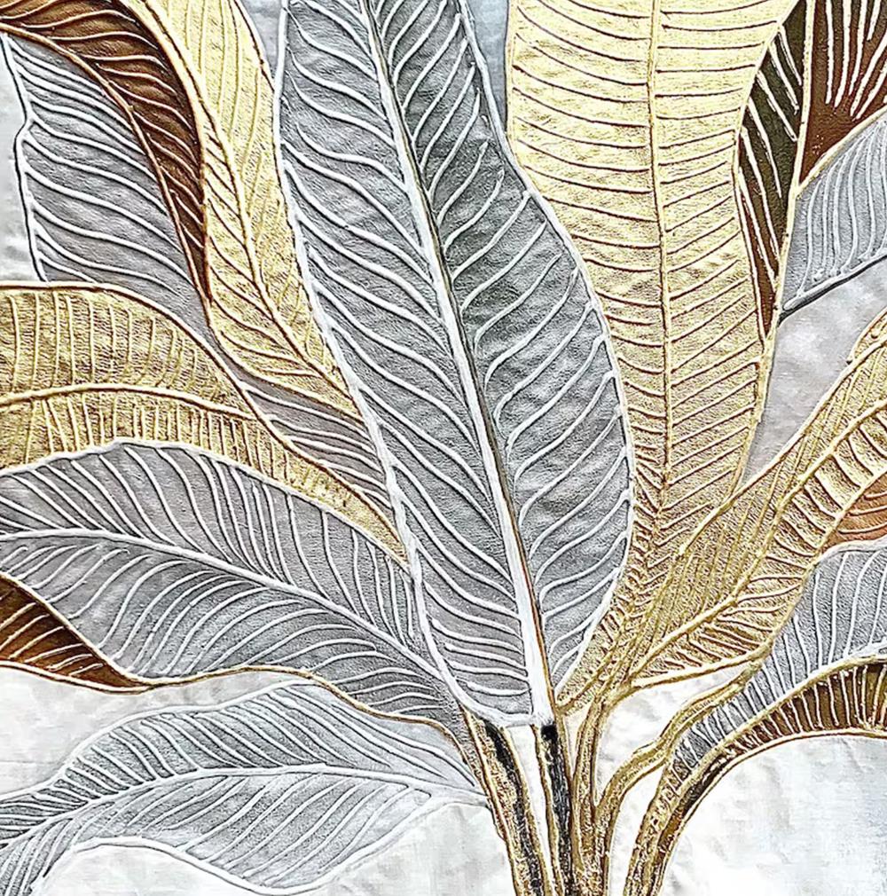 Gold silver leaf wall decor detail Oil Paintings